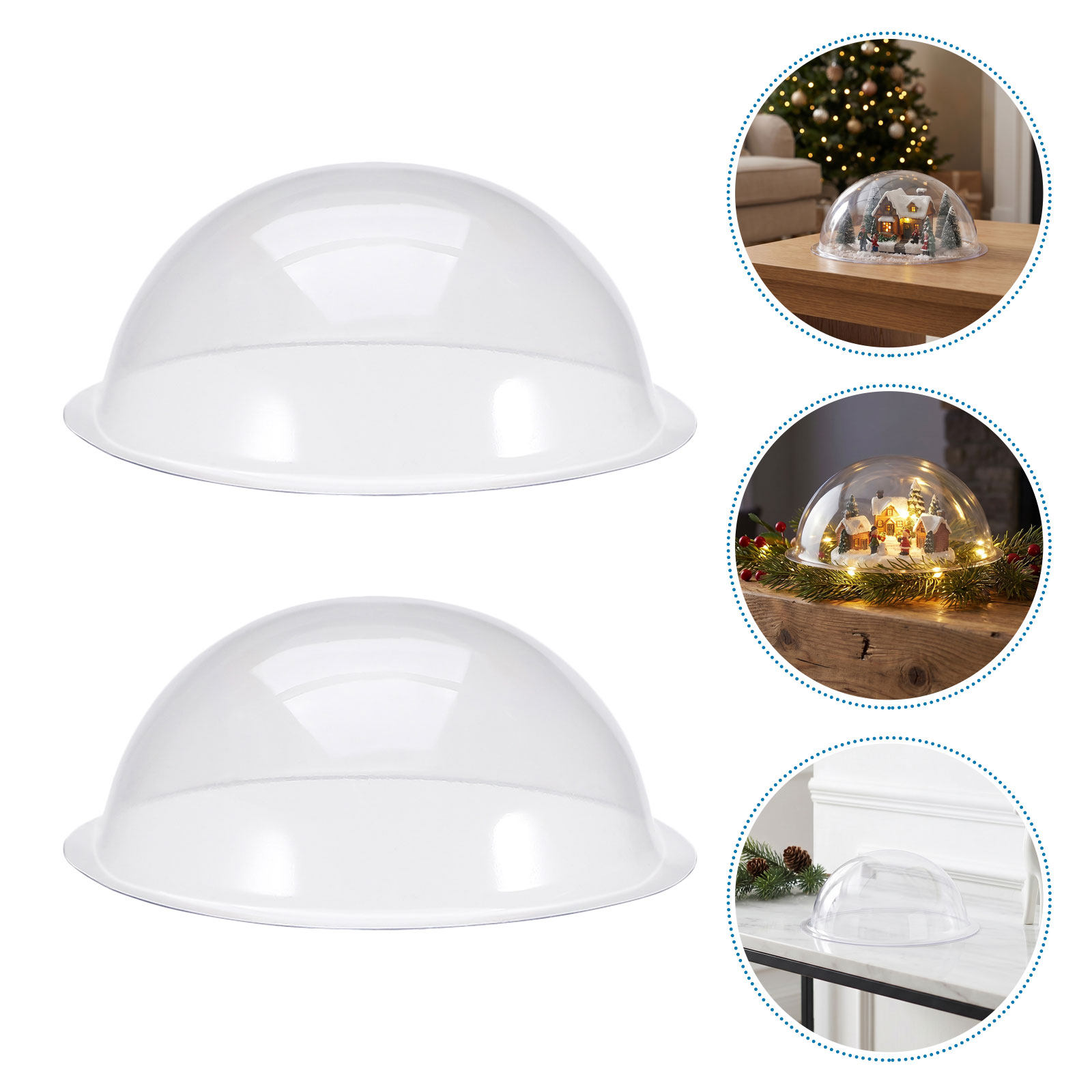 18 Pcs Clear Plastic Snow Glob - Plastic Dome Clear 评论和价格